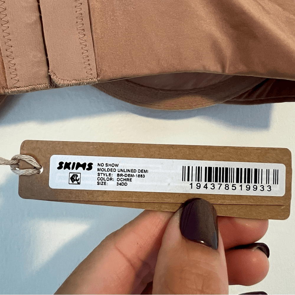 SKIMS No Show Molded Unlined Underwire Demi Bra NEW Nude OCHRE 34DD