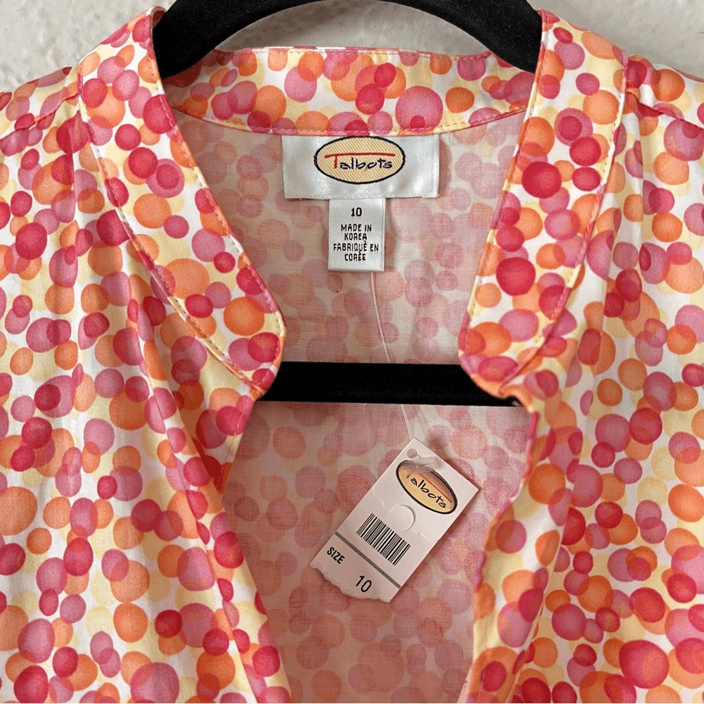 Talbots Sleeveless Wrap Blouse Shirt Top Cotton NEW Size 10