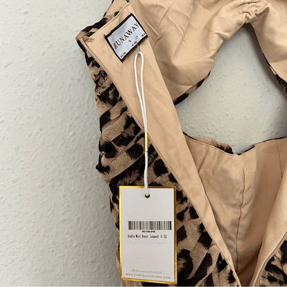 Runaway The Label Acadia Leopard Mini Dress NEW Size Small