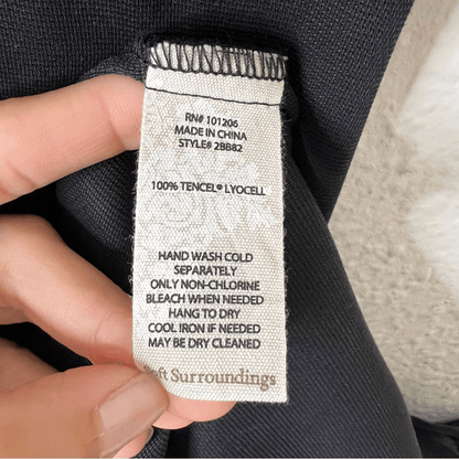 Soft Surroundings Brigette Tencel Maxi Dress in Black NEW Size Medium