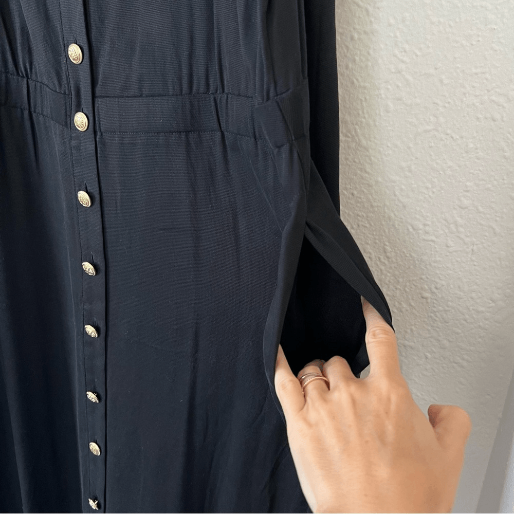 Soft Surroundings Brigette Tencel Maxi Dress in Black NEW Size Medium