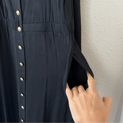 Soft Surroundings Brigette Tencel Maxi Dress in Black NEW Size Medium