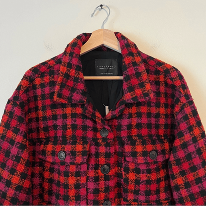 Sanctuary The Shacket Plaid Jacket NEW Size XL Wool Blend