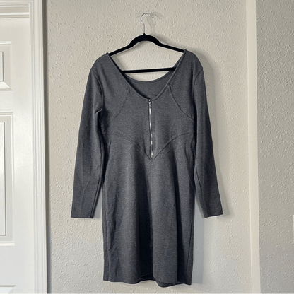 Athleta Illusion Ponte Knit Long Sleeve Dress Size Large in Gray