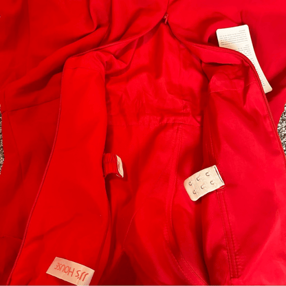 JJs House Red Off the Shoulder Sheath/Column Maxi Chiffon Bridesmaid Dress NEW