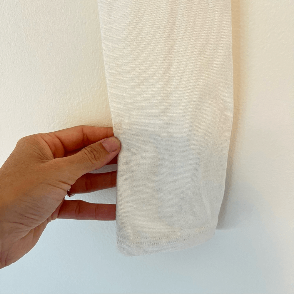 Alice + Olivia Classics Garrison Slim Mock Neck Long Sleeve Top NEW Cream Small