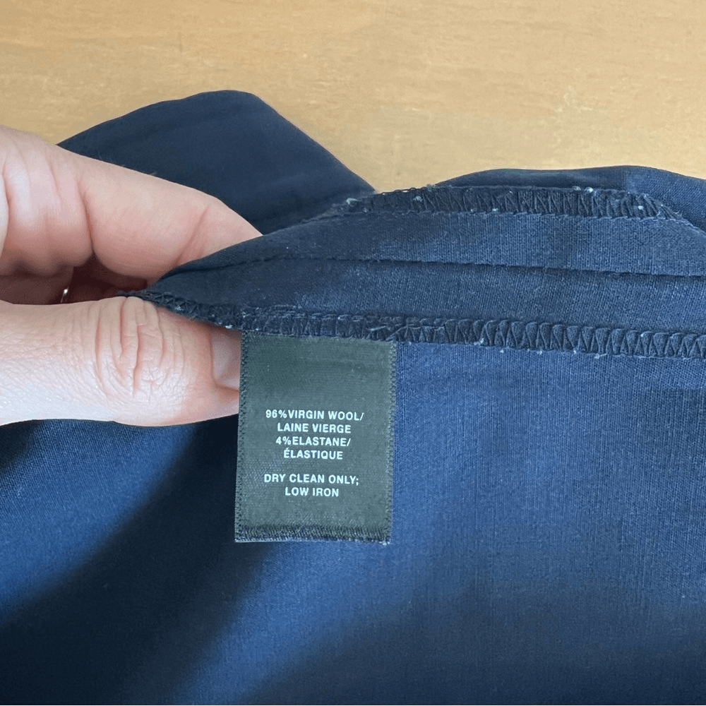 Lafayette 148 New York Irving Trousers Wool Dress Pants in Navy Blue Size 10