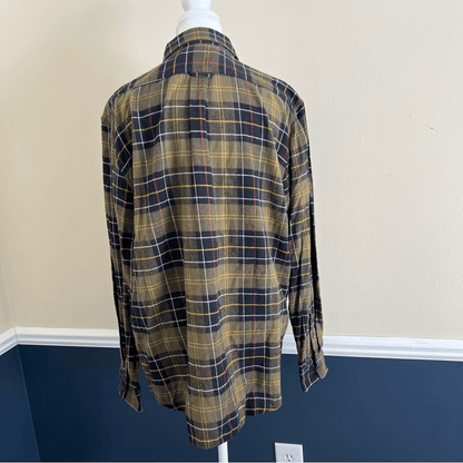 Quince Mens Fleece Plaid Long Sleeve Button Down Shirt Size XL