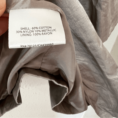 Eileen Fisher Steel Satin Long Blazer Jacket Size Large