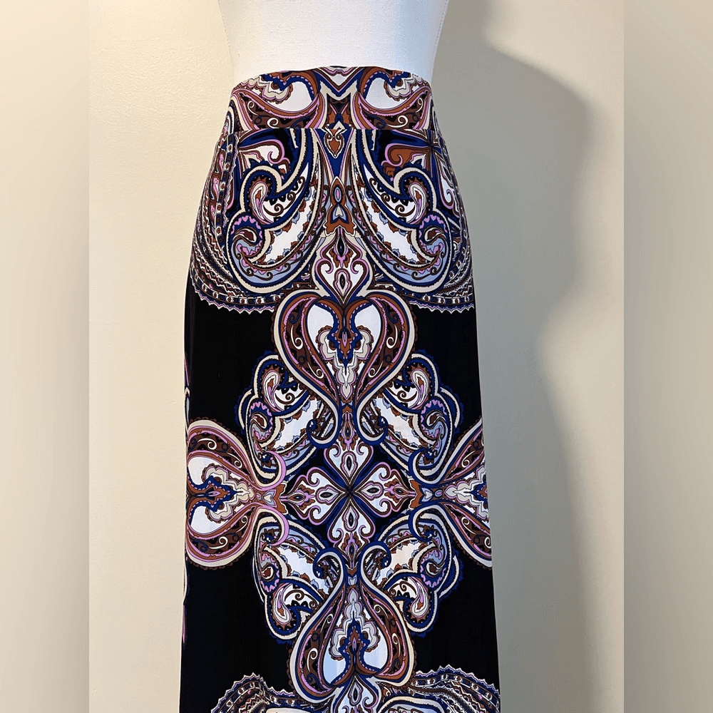 INC International Concepts Paisley Maxi Skirt Size Large Stretchy