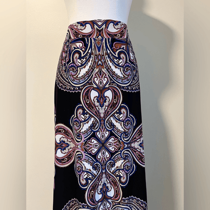 INC International Concepts Paisley Maxi Skirt Size Large Stretchy