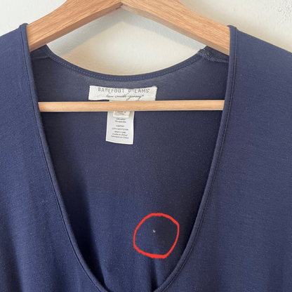 Barefoot Dreams Luxe Milk Jersey Caftan Navy Blue OS
