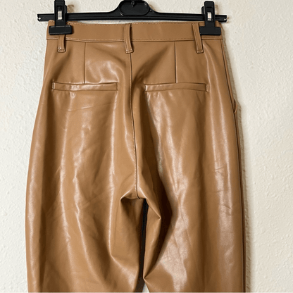 Abercrombie & Fitch The Skinny Ultra High Rise Vegan Leather Split-Hem Pant