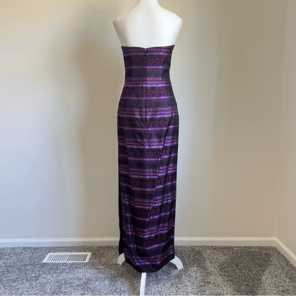 Jessica McClintock Gunne Sax Vintage 1990s Column Brocade Gown Size 5 Strapless