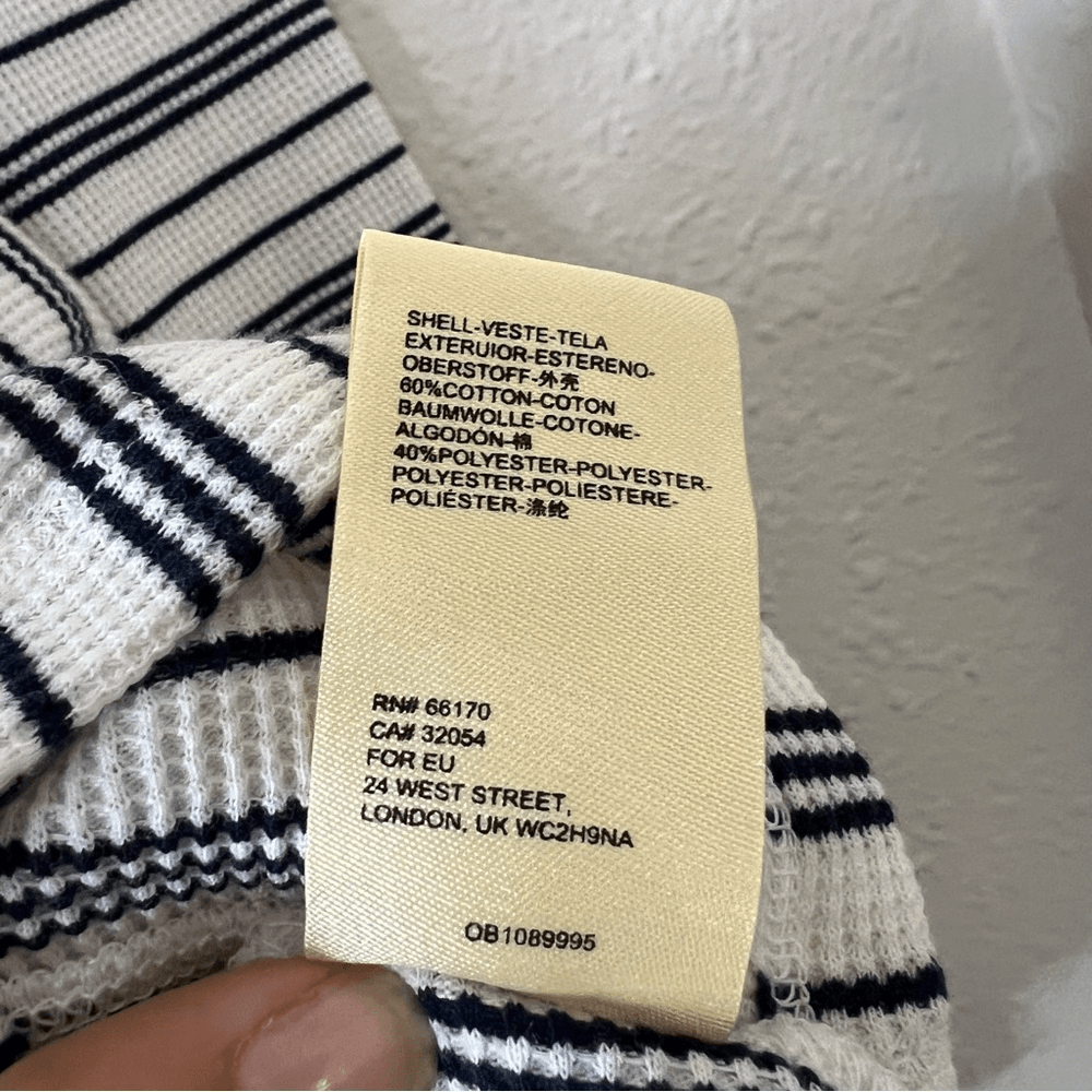 Anthropologie MAEVE Eliza Striped Waffle Knit Long Sleeve Henley Tunic Size XS