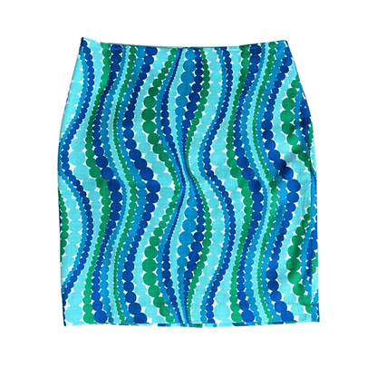 TALBOTS Wavy Dots Cotton Pencil Skirt NEW Size 16  Island Turquose