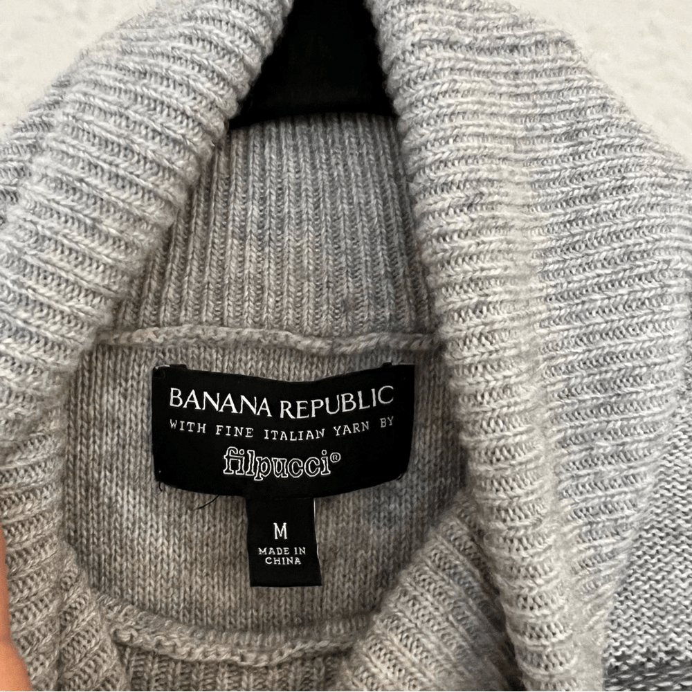 Banana Republic Flipucci Italian Yarn Merino Wool Cashmere Turtleneck Sweater M