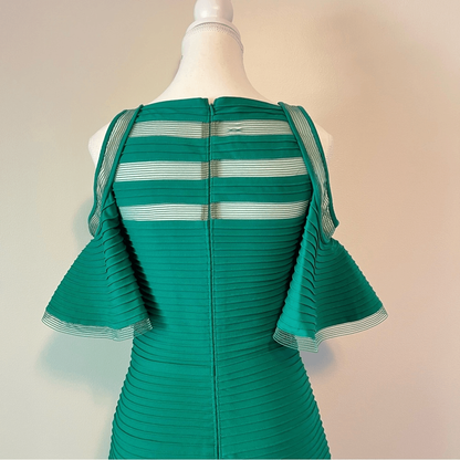 Tadashi Shoji Carlyn Bandage Bodycon Dress Flutter Sleeves Size XS