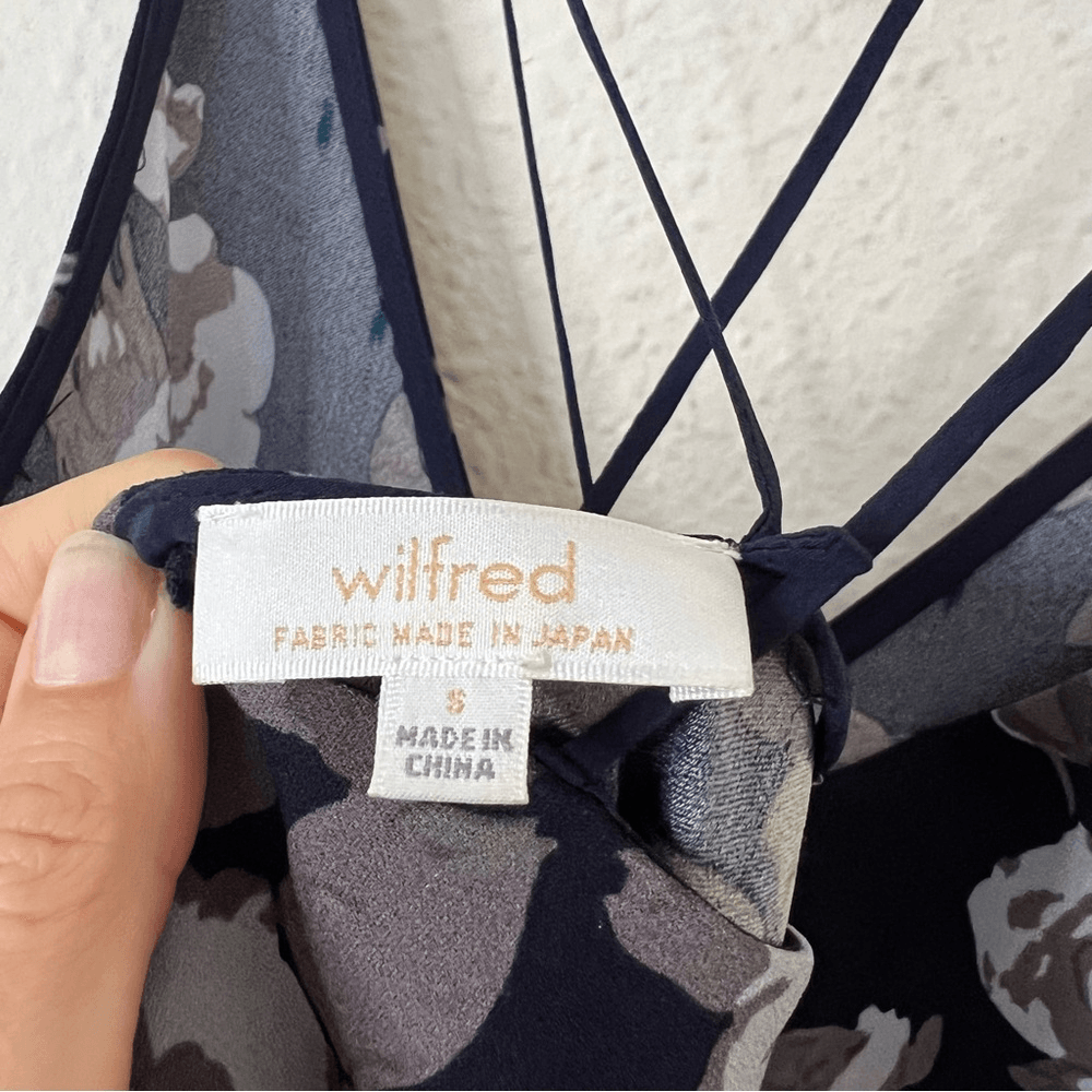 Aritizia Wilfred Navy Blue Rose Floral Melodique Romper Size Small