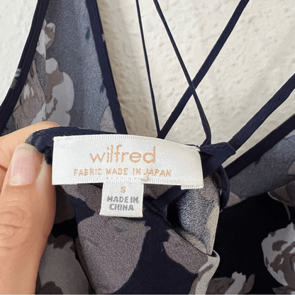 Aritizia Wilfred Navy Blue Rose Floral Melodique Romper Size Small