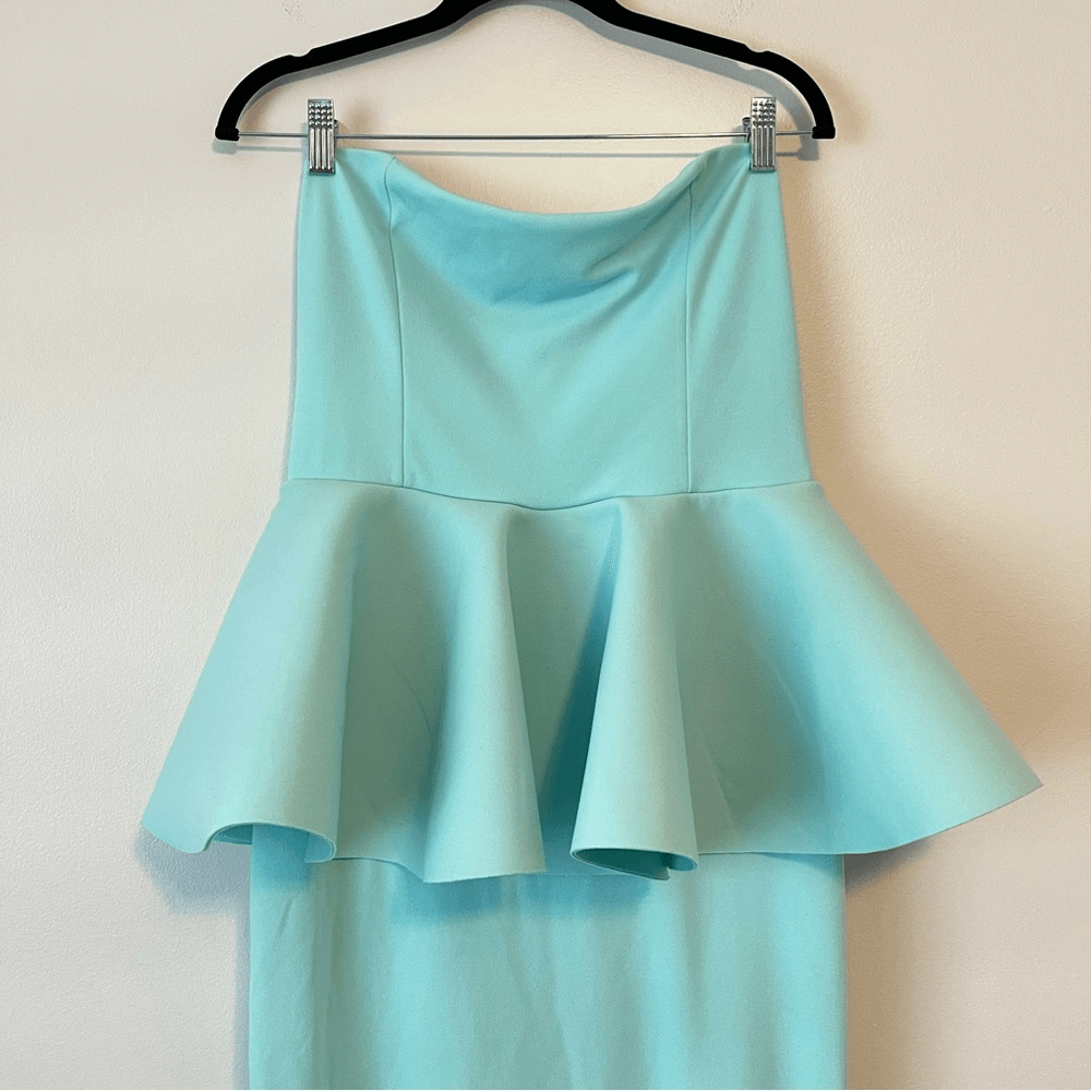 Club L London Louisiana Mint Bandeau Peplum Maxi Dress NEW Size US 10