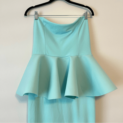 Club L London Louisiana Mint Bandeau Peplum Maxi Dress NEW Size US 10