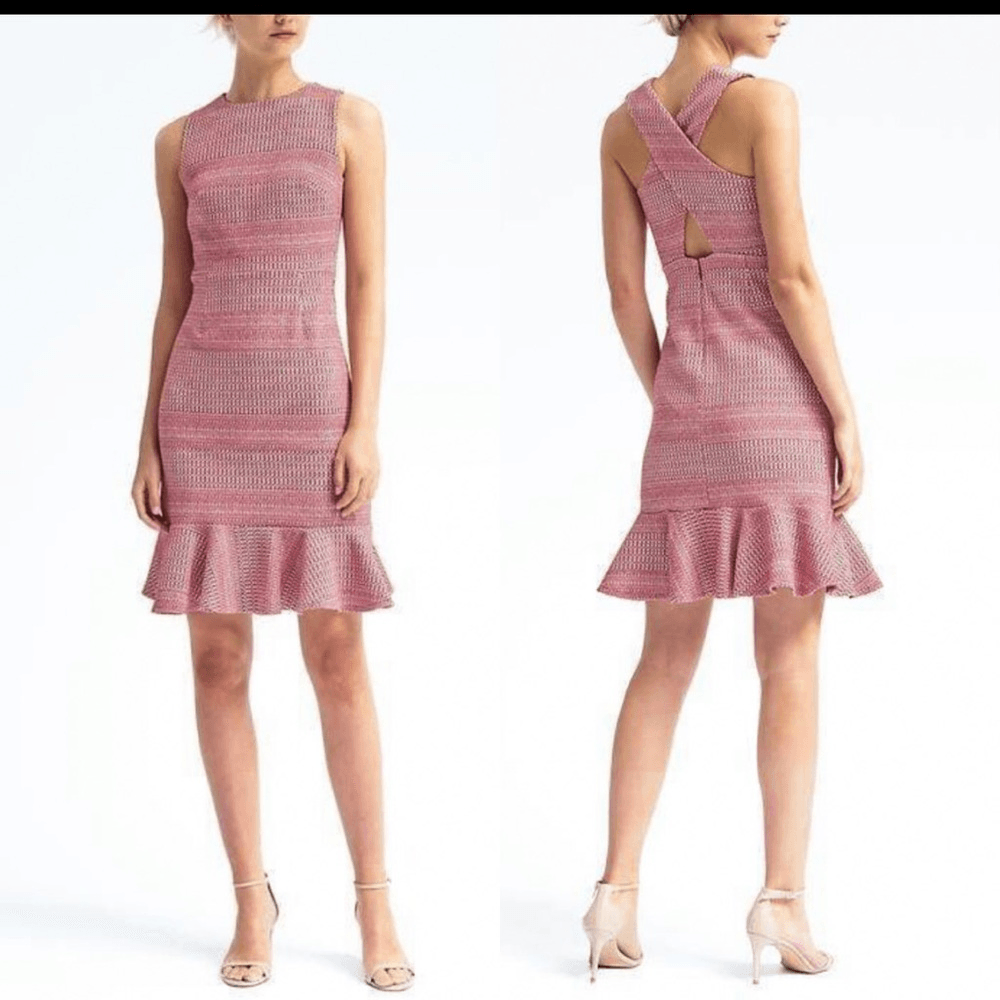 Banana Republic Jacquard Knit Mini Dress NEW Cross Back Size 6