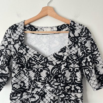 Anthropologie Postmark Leia Peplum Lace Print Top