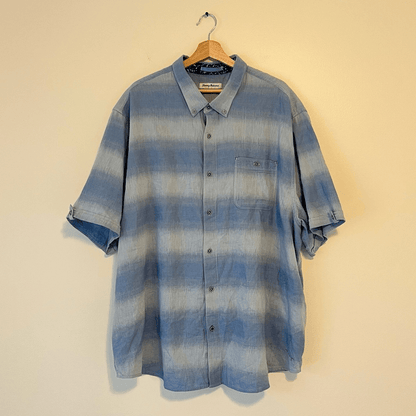 Tommy Bahama Ocean Fade Camp Shirt Button Down Size 2XLB Short Sleeve Blue