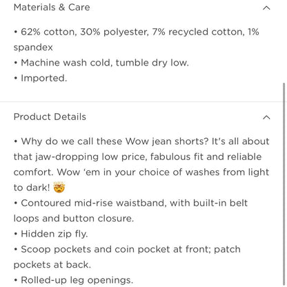 Old Navy Mid-Rise Wow Jean Shorts for Women 3" inseam NEW Plus Size 22