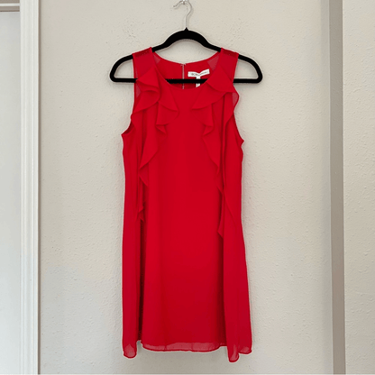BCBGeneration Red Ruffle Shift Dress NEW Size XS