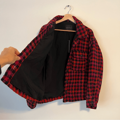 Sanctuary The Shacket Plaid Jacket NEW Size XL Wool Blend