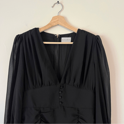 Runaway the Label Black Puff Long Sleeve Mini Dress Size 8