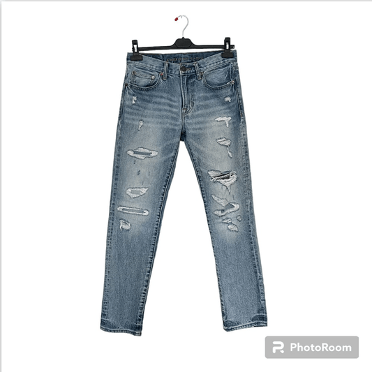 American Eagle Men’s Slim Straight Light Wash Distressed Jeans Size 28x30