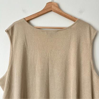Ming Wang Metallic Gold Shimmer Tank Shell Top Plus Size 3X