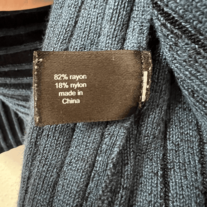 Lane Bryant Stretch Ribbed Knit Long Sleeves Sweater Dress Size 26/28 Blue Black