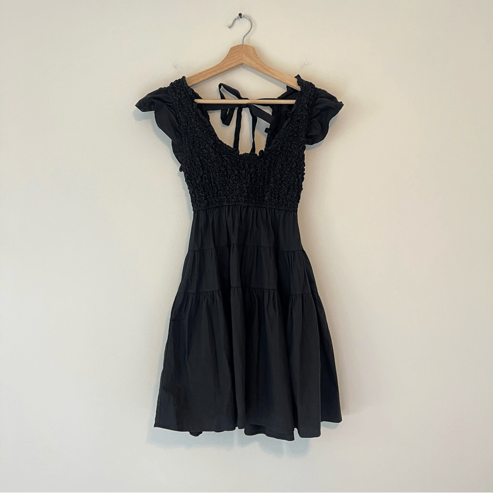 En Saison Black Matisse Flutter Sleeve Dress Size XS