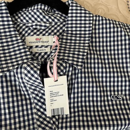 Vineyard Vines Gingham Chilmark Classic Button Down Shirt NEW Size 6