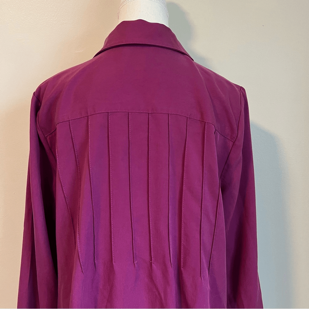 Soft Surroundings Button Down Tunic Shirt Size Medium 100% Tencel Lyocell