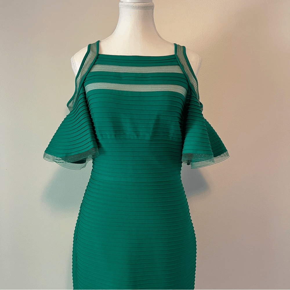 Tadashi Shoji Carlyn Bandage Bodycon Dress Flutter Sleeves Size XS