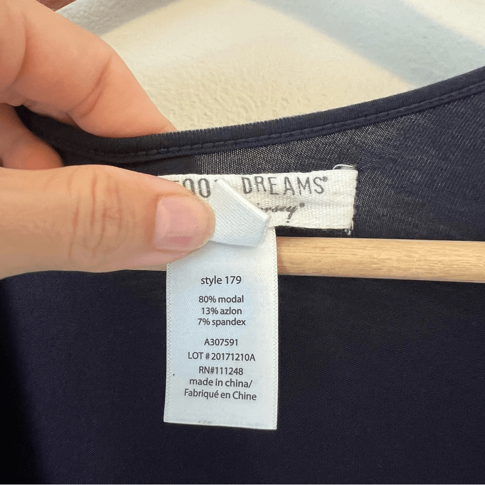 Barefoot Dreams Luxe Milk Jersey Caftan Navy Blue OS