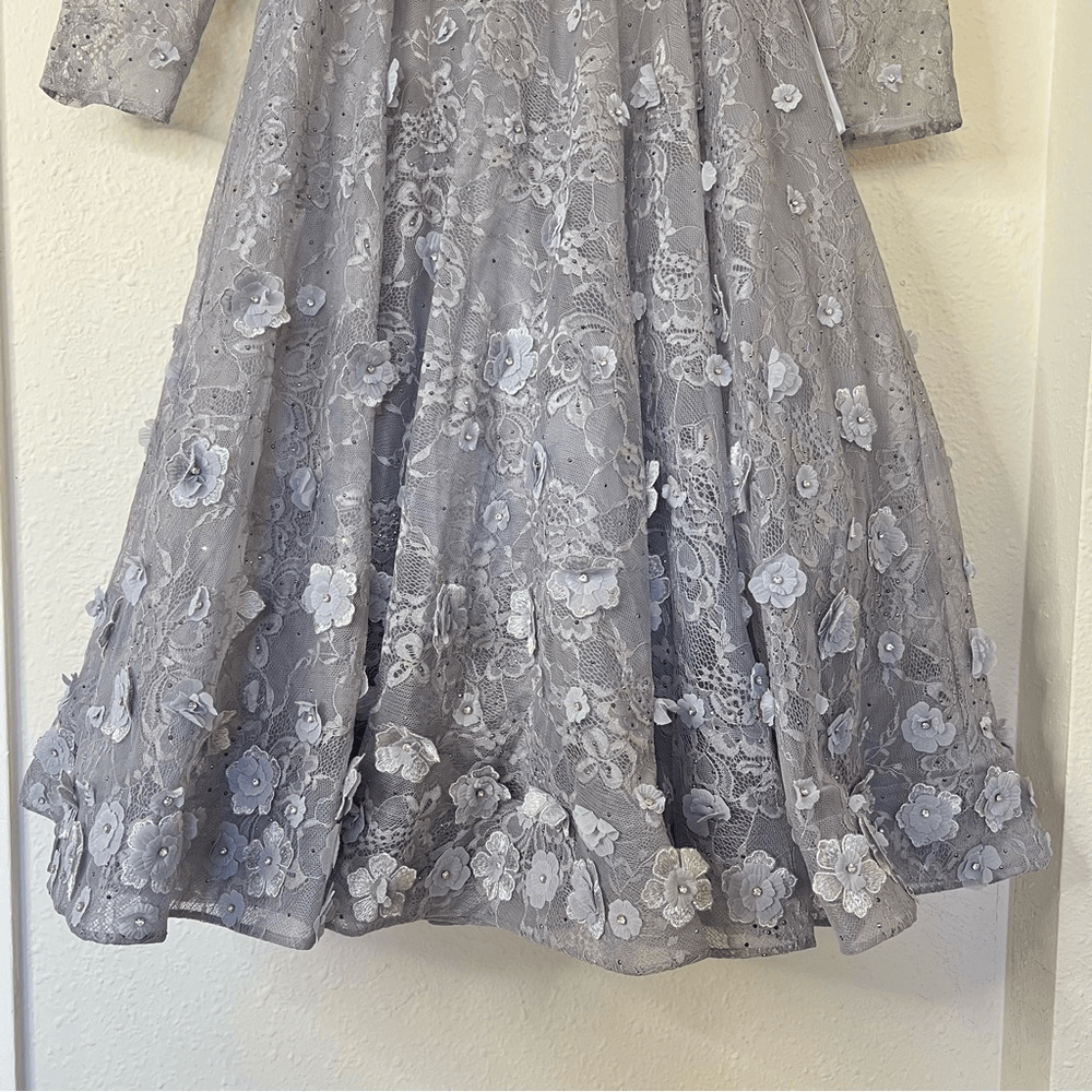 Mac Duggal Floral Embellished Lace A-Line Cocktail Dress NEW Size 8