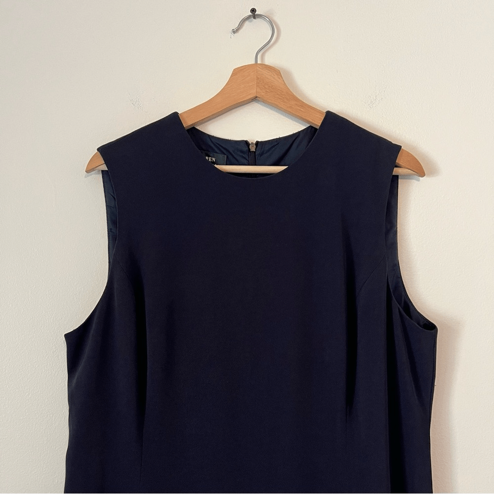 Lauren Ralph Lauren Navy Blue Sheath Dress Sleeveless Size 16