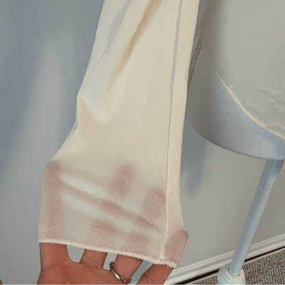 Aritzia Wilfred Sheer Button Down Long Sleeve Blouse Top in Cream Size Small
