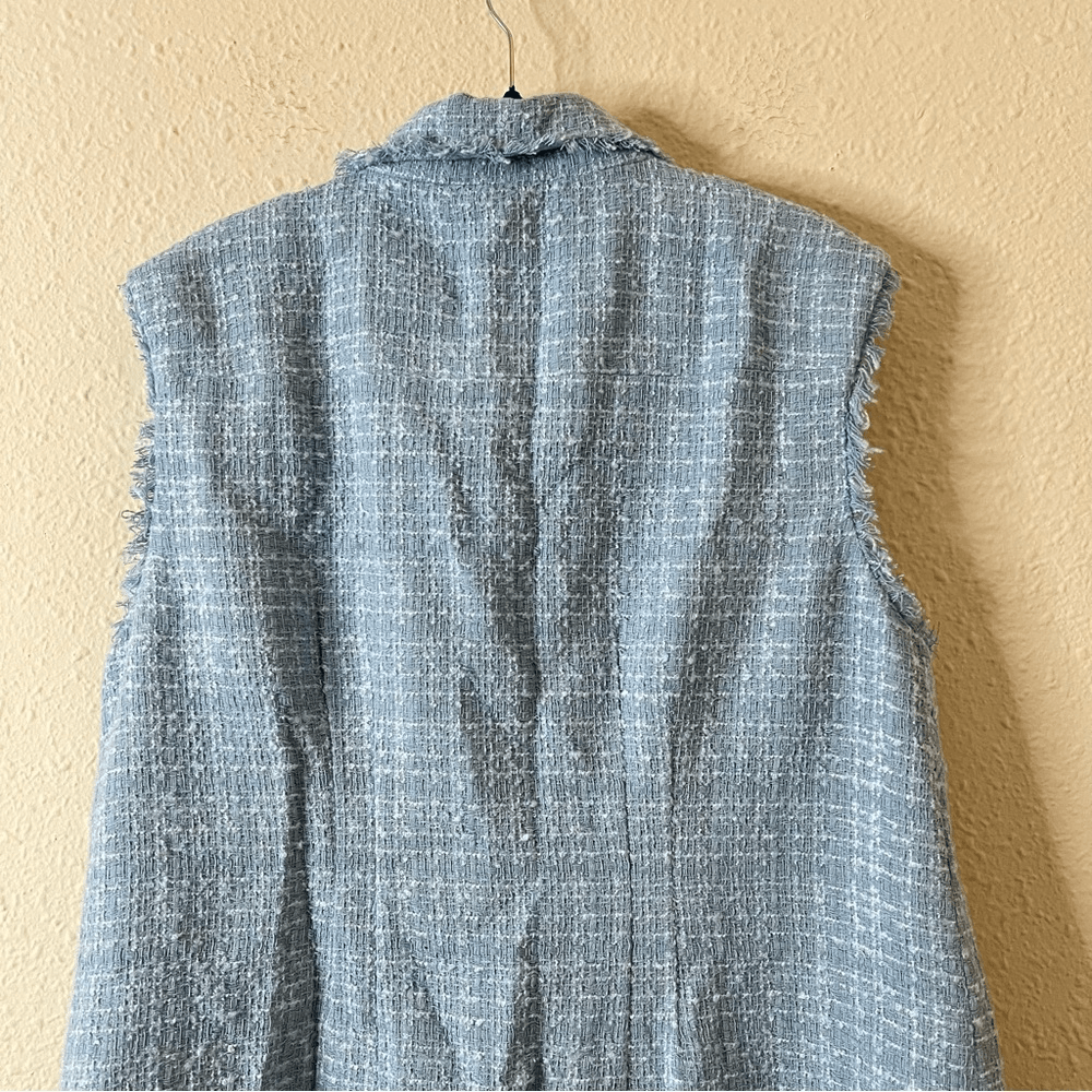 Anthropologie Maeve Sleeveless Tweed Blazer Mini Dress NEW Plus Size 18W in Blue