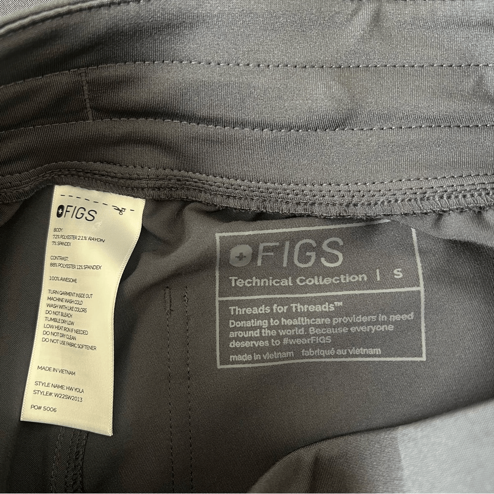 FIGS Technical Collection Yola Skinny Scrub Pants Charcoal Gray Size Small