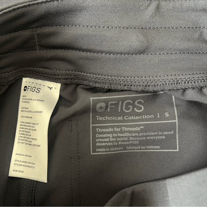 FIGS Technical Collection Yola Skinny Scrub Pants Charcoal Gray Size Small