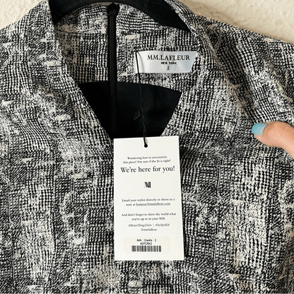 MM Lafleur Aditi Sheath Dress in Black and White Crackle Print NEW Size 2