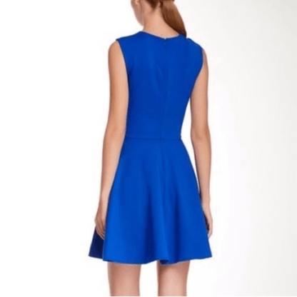 Diane Von Furstenberg Jeannie Electric Blue Fit and Flare Mini Skater Dress 6