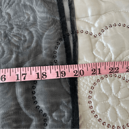 Embroidered Black Tulle Mesh Y2K Top Long Bell Sleeves 90s